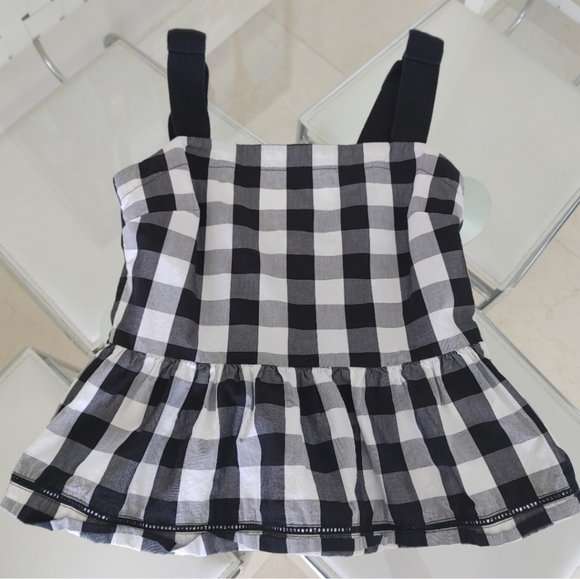 Kate Spade Gingham Peplum Tank in Black and Fresh White - Size 2 - Picture 6 of 10